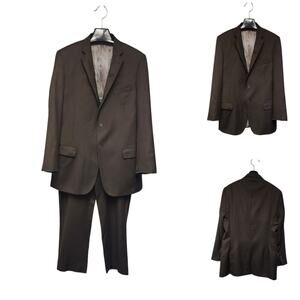 Tiglio Luxe Italian Lanificio Di Biella Men 2PC Suit Color Brown Size 46L